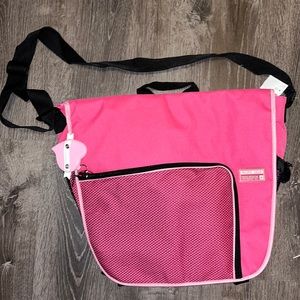 Brand new vintage side satchel messenger backpack pink fushia